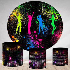 Lofaris Circle Graffiti Girls Dance Night Birthday Backdrop Kit