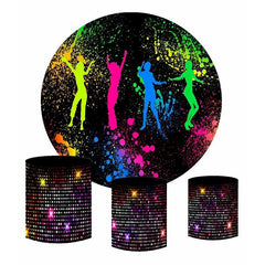 Lofaris Circle Graffiti Girls Dance Night Birthday Backdrop Kit