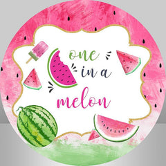 Lofaris Circle Pink One In A Melon Happy Birthday Backdrop