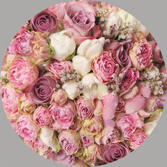 Lofaris Circle Pink Roses Wall Happy Valentines Backdrop Kit