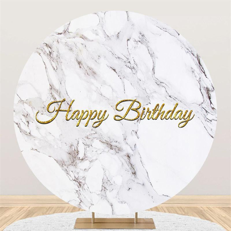 Lofaris Circle Sipmle White Abstract Marbling Birthday Backdrop