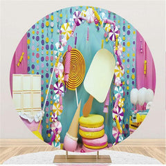 Lofaris Circle Sweet Cone Happy Birthday Backdrop For Girl