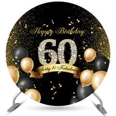 Lofaris Classic Balloon Happy 60Th Birthday Round Backdrop