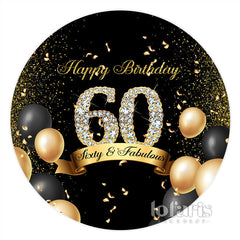 Lofaris Classic Balloon Happy 60Th Birthday Round Backdrop