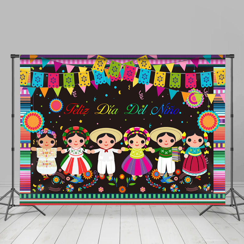 Lofaris Classic Mexican Orgy Happy Childern Day Backdrop