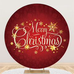 Lofaris Classical Snowflake Merry Christmas Round Backdrop