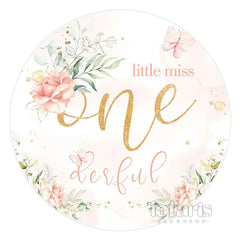 Lofaris Little Miss Onederful Happy Birthday Circle Backdrop