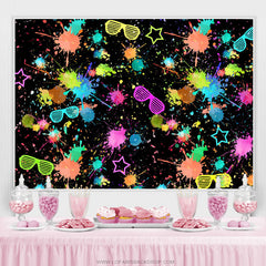 Lofaris Colorful Graffiti Glasses Pattern Birthday Backdrop