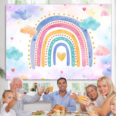 Lofaris Colorful Rainbow Clouds Girls Birthday Party Backdrop