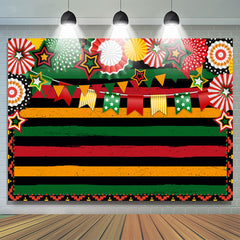 Lofaris Colorful Stripes And Flags Mexican Party Backdrop