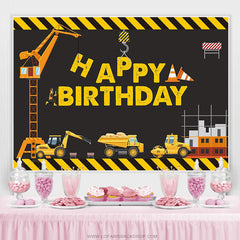 Lofaris Construction Theme Dump Truck Boys Birthday Backdrop