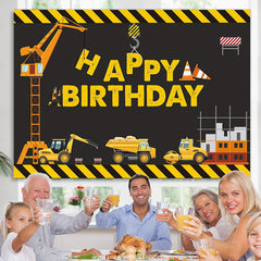 Lofaris Construction Theme Dump Truck Boys Birthday Backdrop