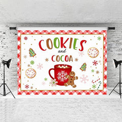 Lofaris Cookies And Cocoa White With Red Merry Chrismas Backdrop