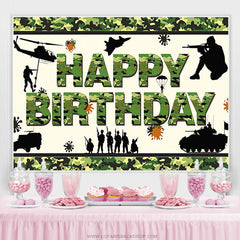 Lofaris Cool Camouflage Army Boy Happy Birthday Backdrop