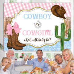 Lofaris Cowboy Or Cowgirl What Will Baby Be Gender Reveal Backdrop