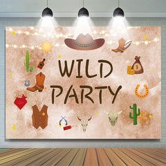 Lofaris Cowboy Pattern Wild Happy Birthday Party Backdrop Banner