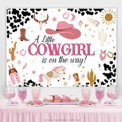 Lofaris Cowgirl Is On The Way Sweet Baby Shower Backdrop