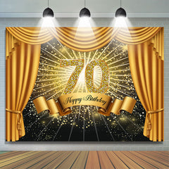 Lofaris Curtain Glitter 70 Simple Happy Birthday Backdrop