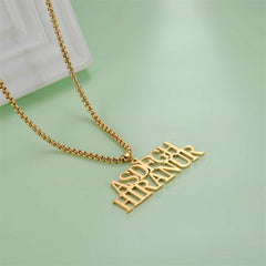 Lofaris Custom 18k Gold Plated Ball Chain Name Necklace