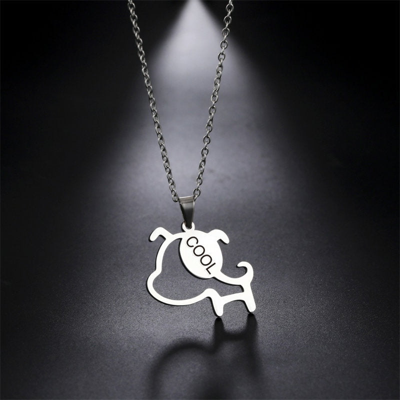 Lofaris Custom Anti-Oxidation Silver Little Pet Dog Name Necklace