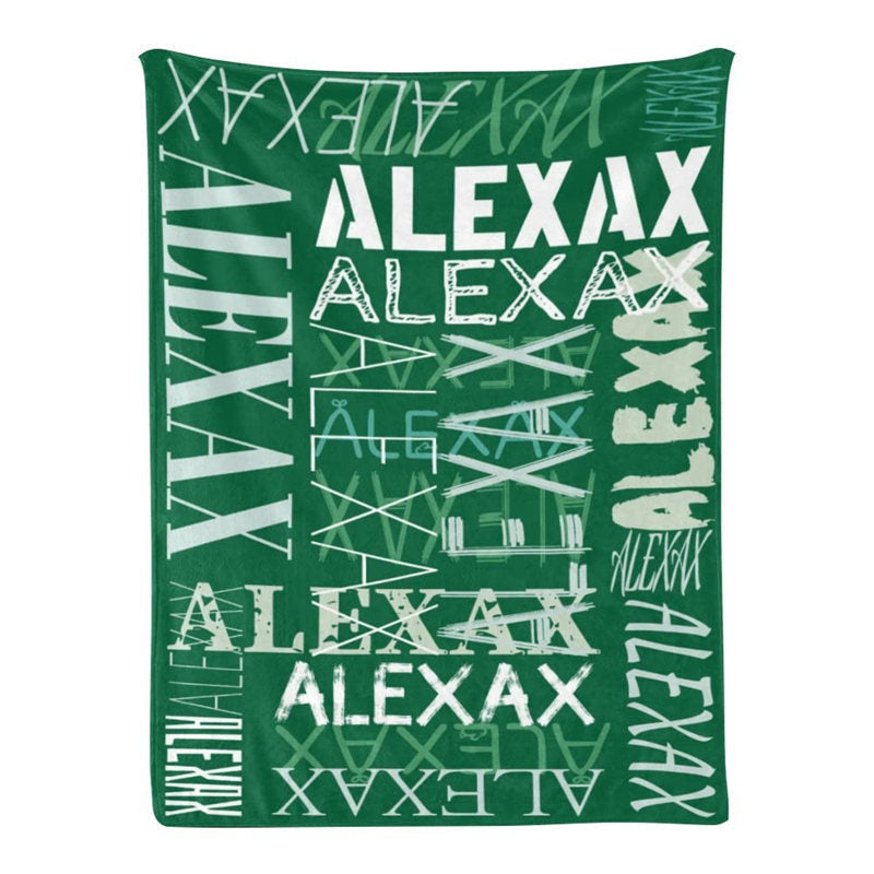 Lofaris Custom Dark Green Name Soft Blanket Family Souvenir