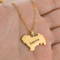 Lofaris Custom Little Cute Animal 18k Gold Plated Name Necklace