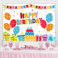 Lofaris Cute And Lovely Balloon Gifts Happy Birthday Backdrop