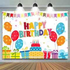 Lofaris Cute And Lovely Balloon Gifts Happy Birthday Backdrop