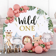 Lofaris Cute And Lovely Wild One Animal Round Birthday Backdrop