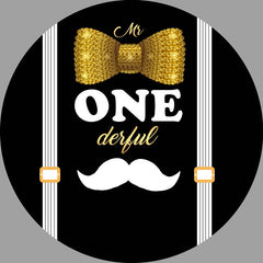 Lofaris Cute Beard Mr Onederful Round Birthday Backdrop Kit