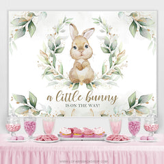 Lofaris Cute Bunny Is On The Way Baby Shower Backdrop