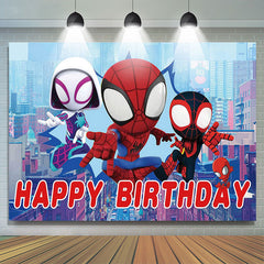 Lofaris Cute Cartoon Spider Happy Birthday Backdrop For Kid