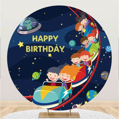 Lofaris Cute Children In The Sky Round Birthday Party Backdrop