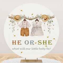 Lofaris Cute Little Dress And Suits Round Baby Shower Backdrop