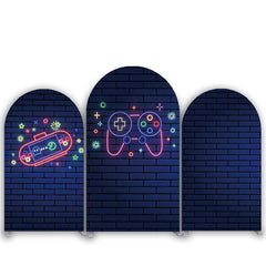 Lofaris Dark Brick With Game Night Arched Backdrop Kit