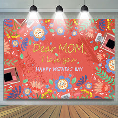 Lofaris Dear Mom Perfume Floral Red Happy Mothers Day Backdrop