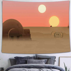 Lofaris Desert Castle Moon Novelty Still Life Wall Tapestry