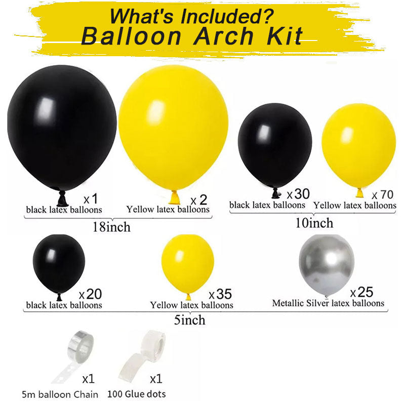 Yellow Black Balloon Arch Kit Diy Party Decorations – Lofaris