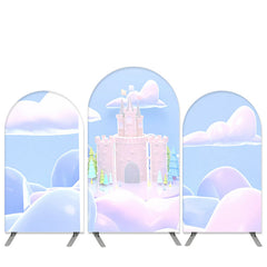 Lofaris Dream Purple Cloud Castle Theme Birthday Arch Backdrop Kit