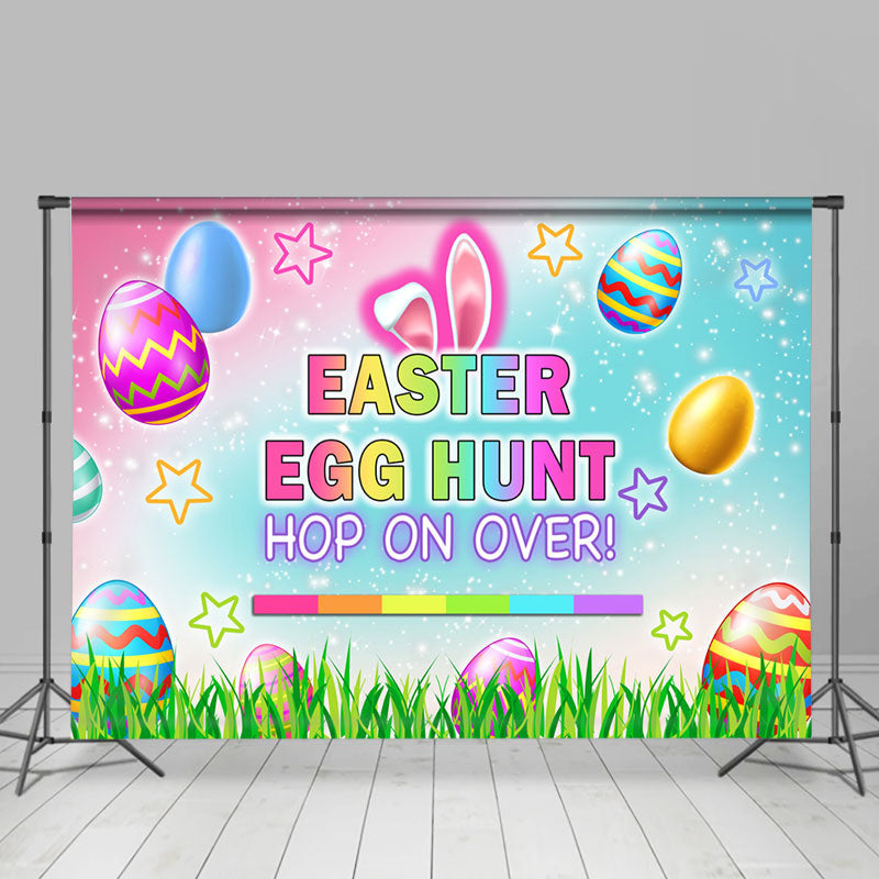 Lofaris Easter Egg Hunt Hop On Over Happy Holiday Backdrop