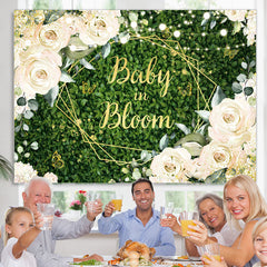 Lofaris Elegant White Flower Green Baby In Bloom Backdrop