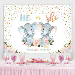 Lofaris Elephant And Floral Cute Baby Shower Backdrop