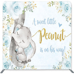 Lofaris Elephant Blue Rose Double-Sided Backdrop for Baby Shower