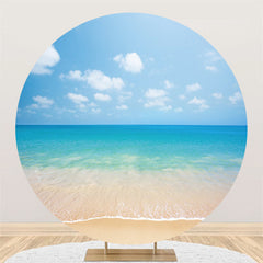 Lofaris Endless Empty Sea And Sky Hawaii Theme Round Backdrop