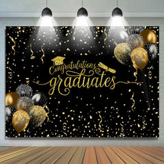 Lofaris Fallen Ribbon Balloons Happy Graduation Backdrop