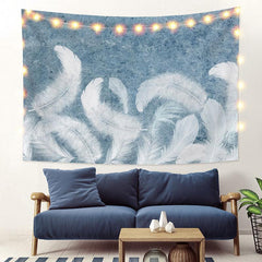 Lofaris Feather Blue Landscape Family Still Life Custom Tapestry