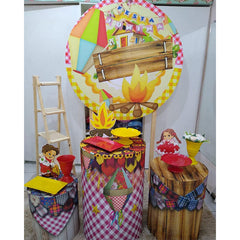 Lofaris Festa Junina With Bonfire Outdoor Circle Backdrop Kit