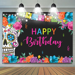 Lofaris Fiesta Day Of Death Flowers Happy Birthday Backdrop