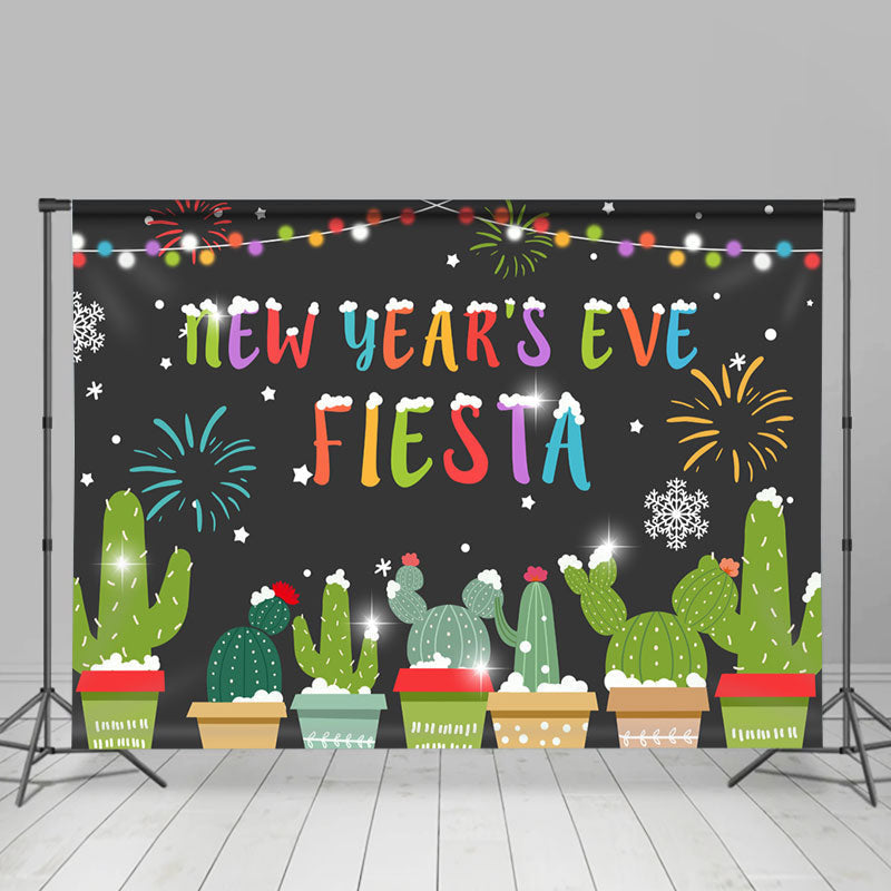 Lofaris Fiesta Snowy Theme Happy New Year Holiday Backdrop