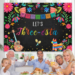 Lofaris Fiesta Theme Its Three Esta Happy Birthday Backdrop